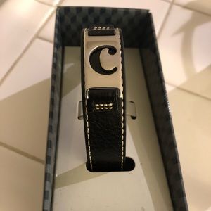 Fossil initial leather bracelet